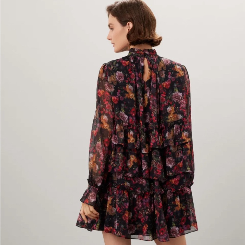 ADAM LIPPES COLLECTIVE FLORAL RUFFLE DRESS - Picture 3 of 6